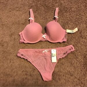 NWT Felina Push Up Bra And Thong Panties